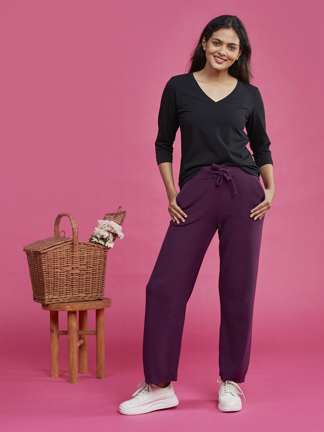

Blissclub Women Move All Day Plus Size Cotton Relaxed-Fit Trackpants, Purple