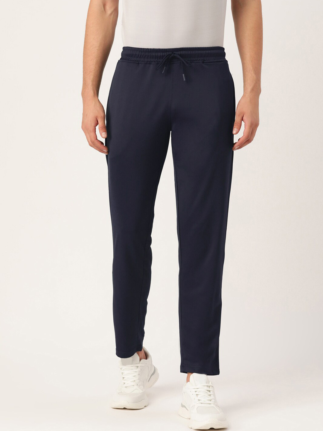 

ARMISTO Men Mid-Rise Straight-Fit Dry-Fit Cycling Sports Track Pants, Navy blue