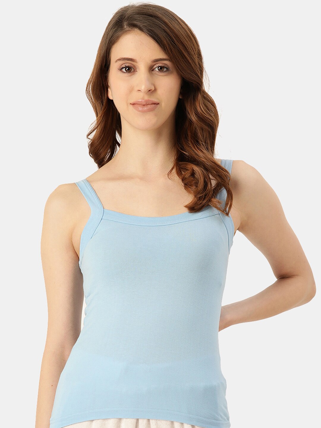 

DressBerry Pure Cotton Shoulder-Strap Camisole, Blue