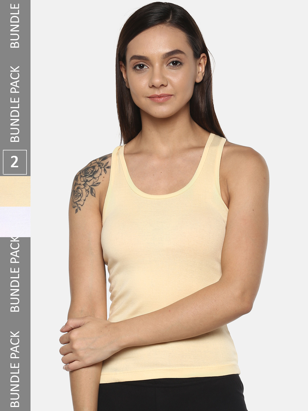 

DressBerry Pack Of 2 Pure Cotton Camisoles, Nude