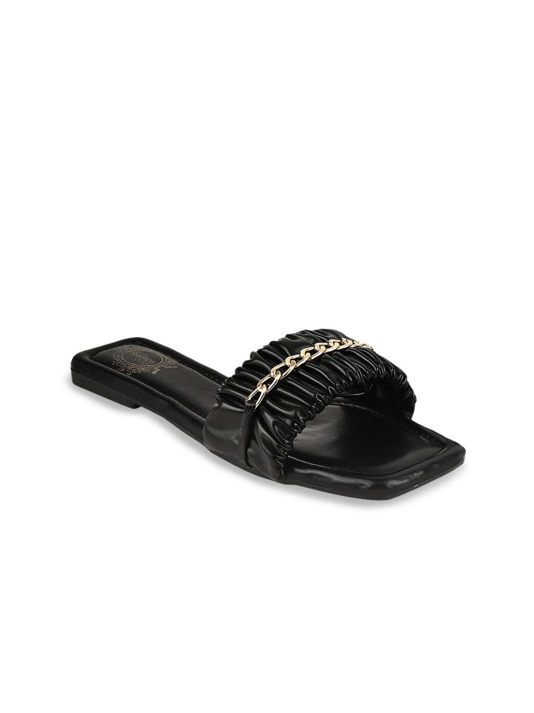 

Shoetopia Women Embellished Open Toe Flats, Black