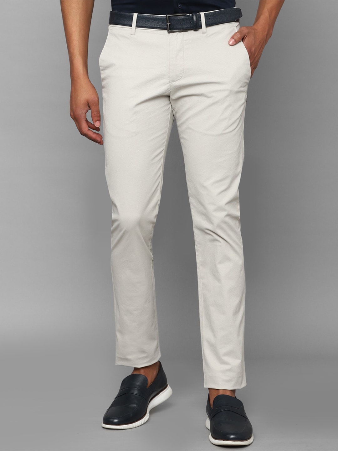 

Allen Solly Men Mid-Rise Slim Fit Trousers, Cream