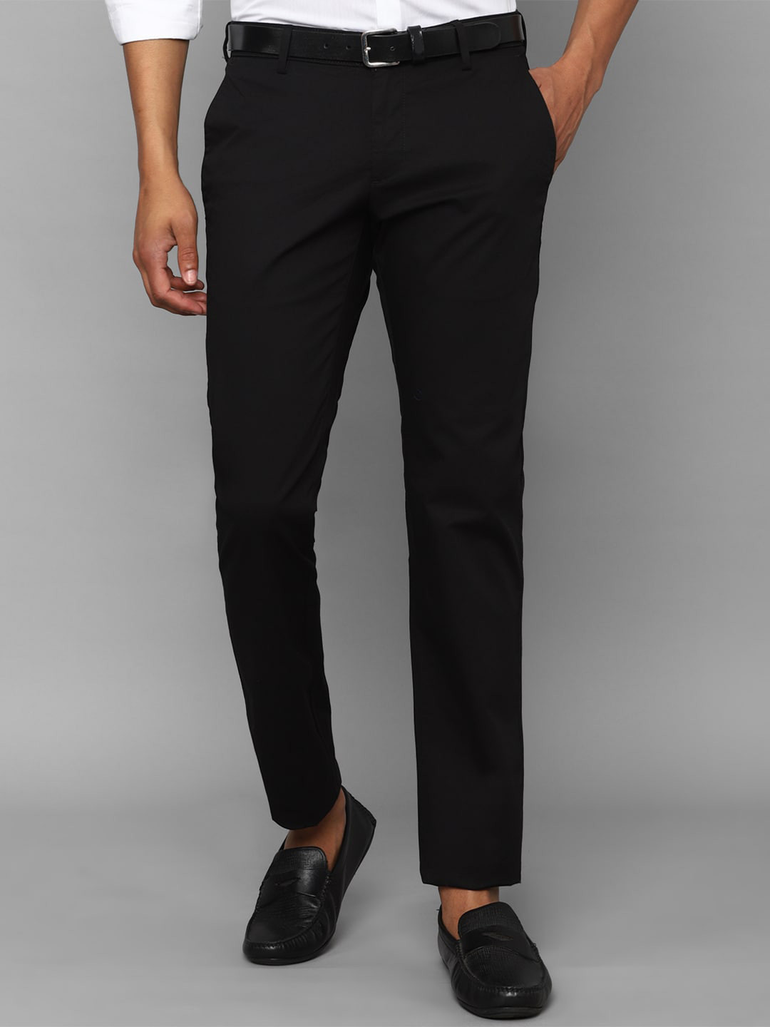 

Allen Solly Men Mid-Rise Slim Fit Trousers, Black
