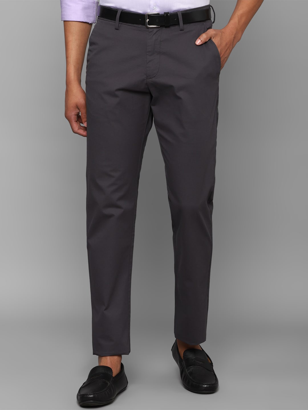 

Allen Solly Men Cotton Mid-Rise Regular Fit Chinos Trousers, Grey