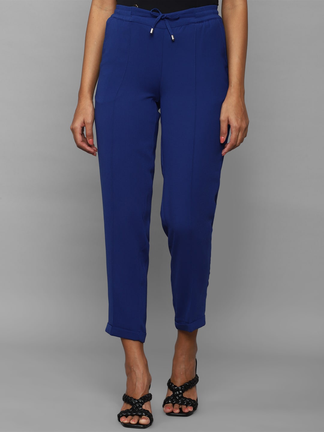 

Allen Solly Woman Regular Fit Trousers, Blue