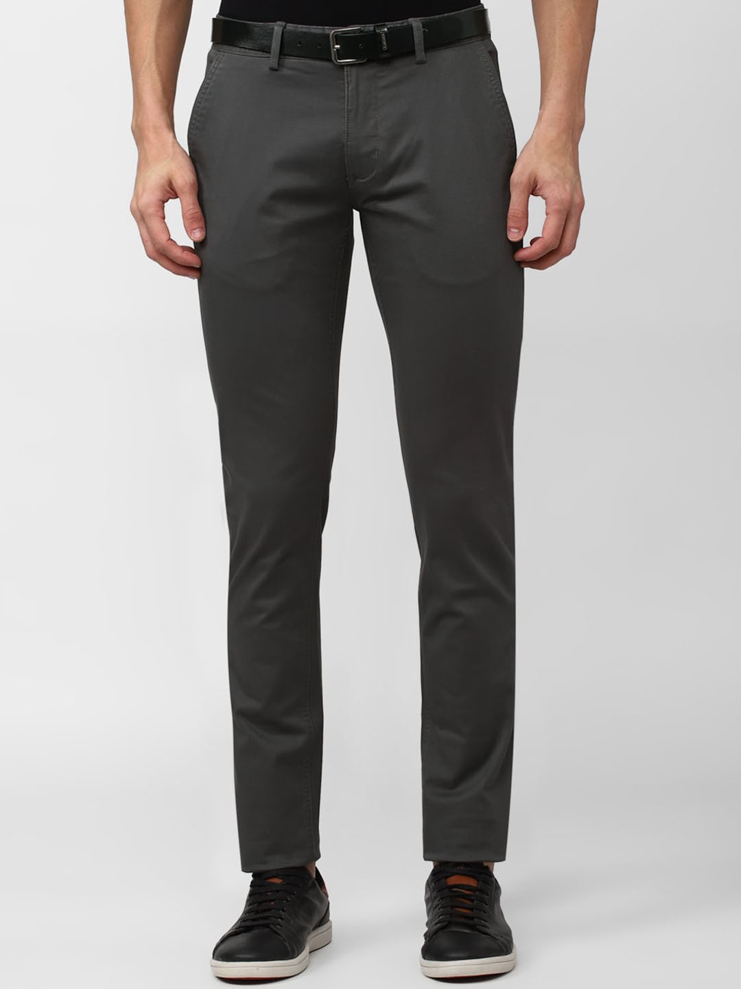 

Peter England Casuals Men Cotton Skinny Fit Regular Trousers, Olive