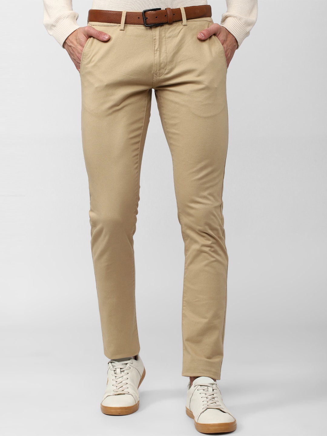 

Peter England Casuals Men Cotton Skinny Fit Trousers, Khaki