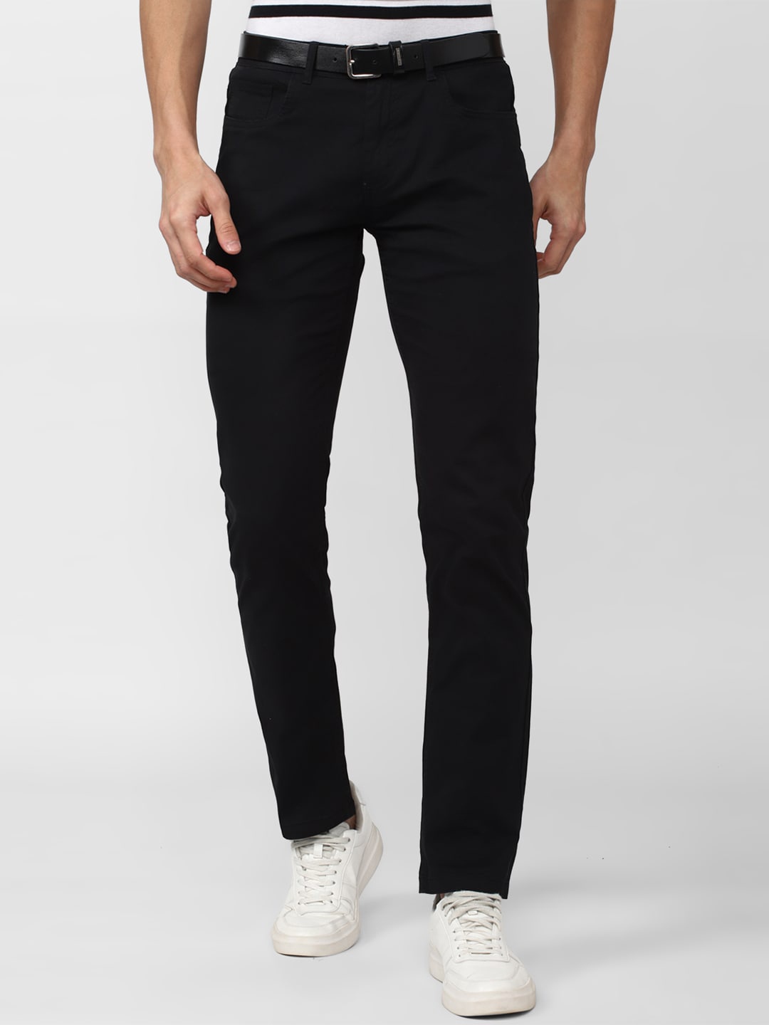 

Peter England Casuals Men Slim Fit Trousers, Black