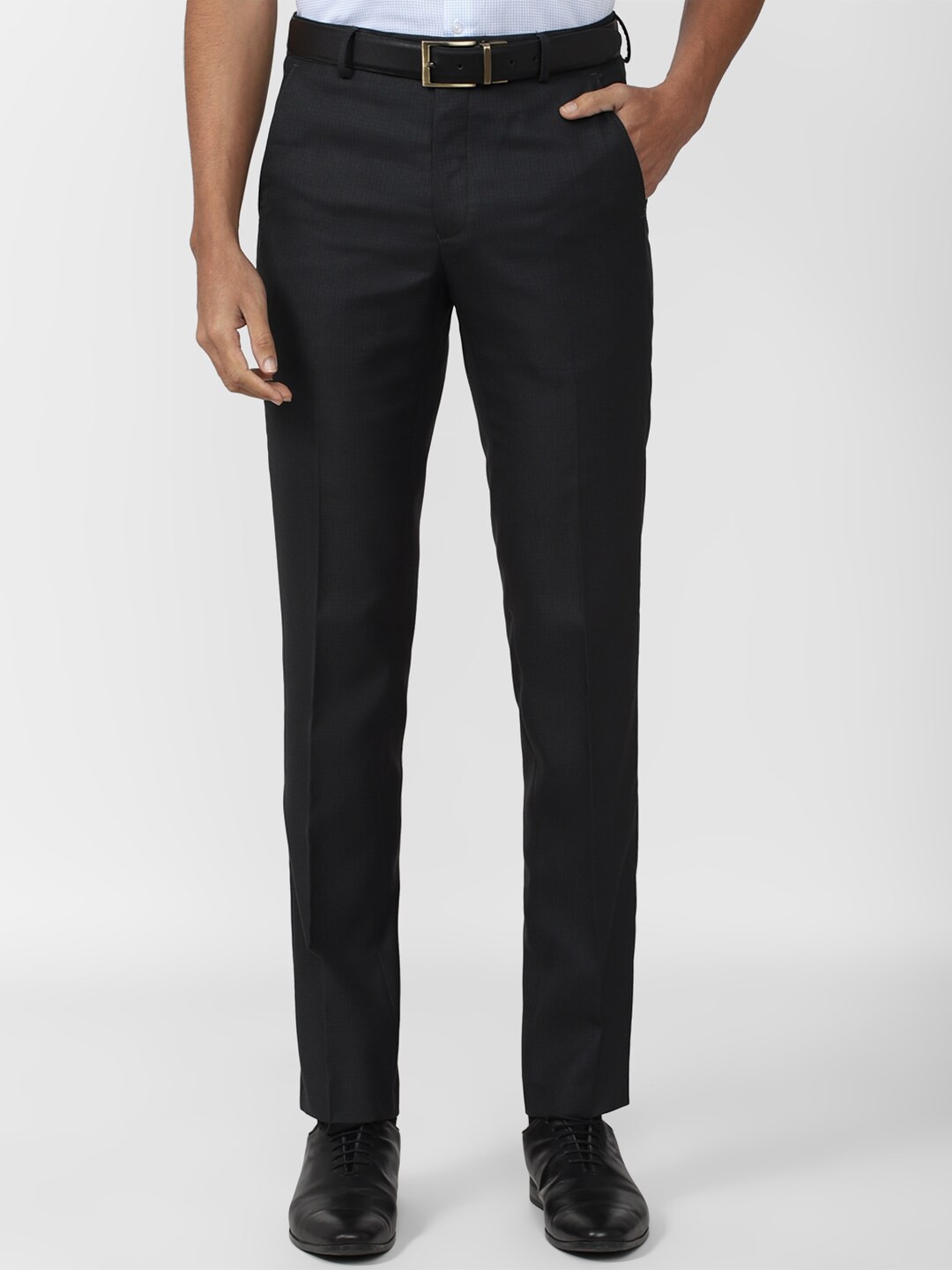 

Van Heusen Men Mid-Rise Formal Trousers, Black