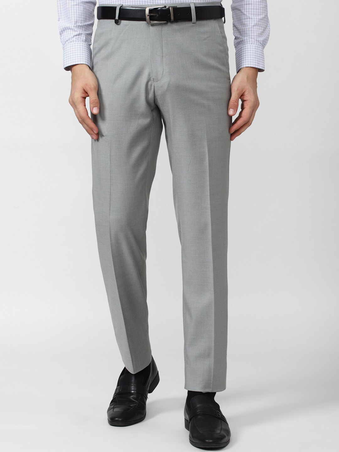 

Van Heusen Men Mid-Rise Formal Trousers, Grey