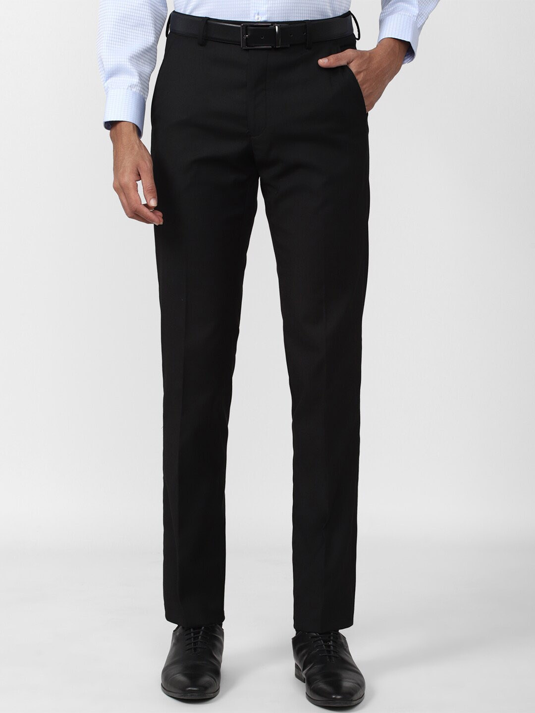 

Van Heusen Men Slim Fit Formal Trousers, Black