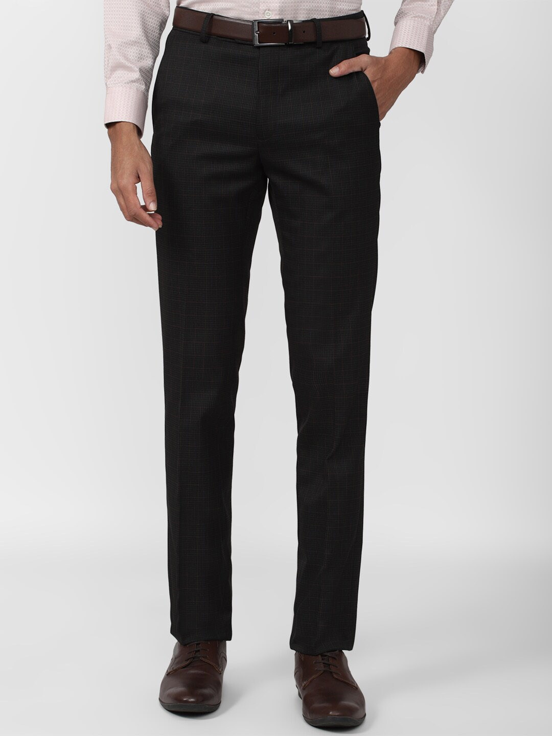 

Van Heusen Men Mid Rise Slim Fit Trousers, Black