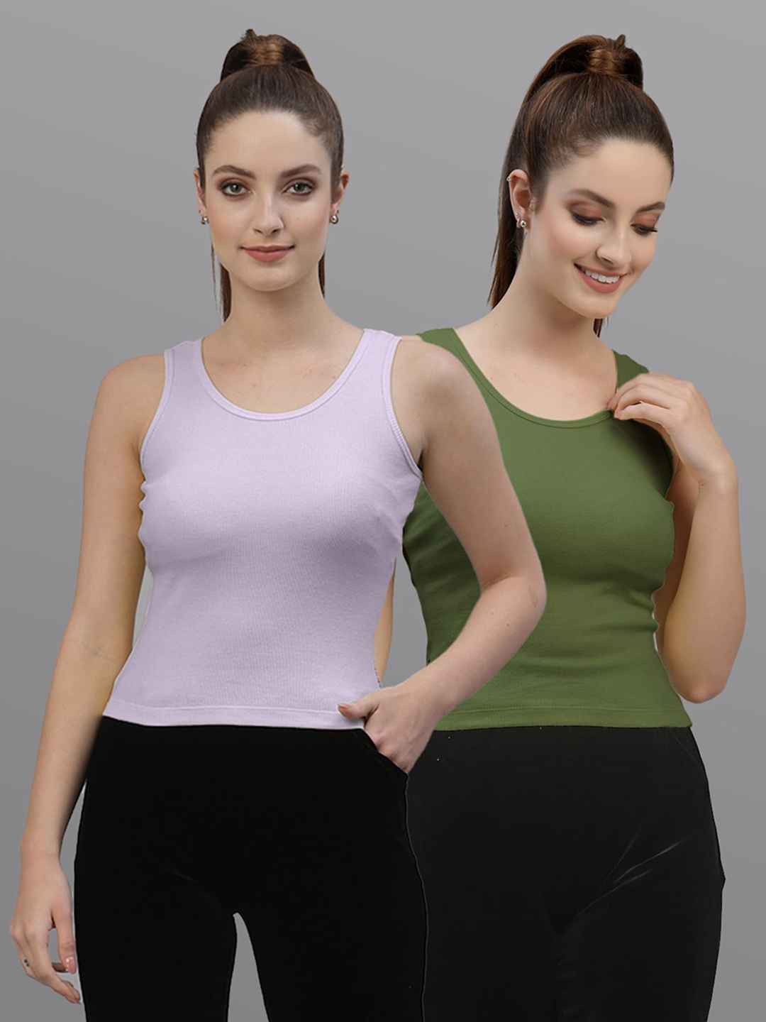 

Friskers Pack Of 2 Sleeveless Tank Tops, Lavender