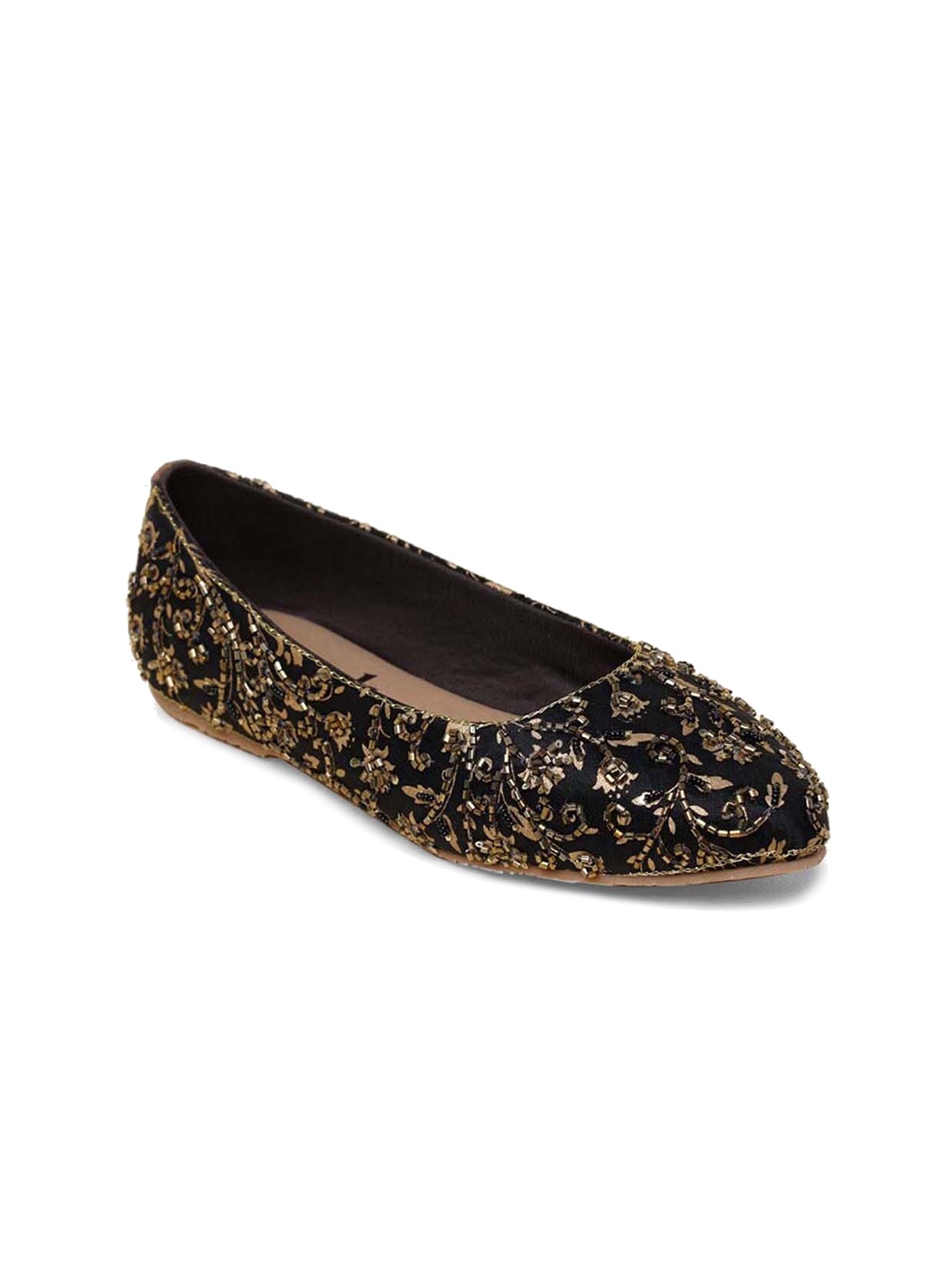 

ZOUK Embellished Ethnic Ballerinas, Black