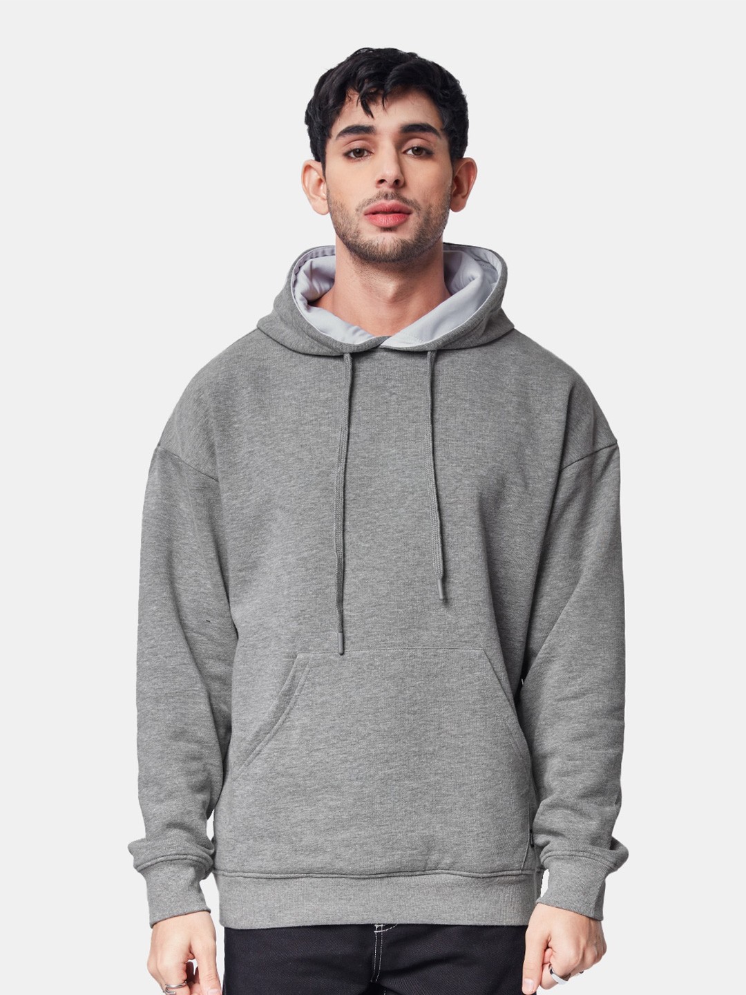 

The Souled Store Pullover Hooded Cotton Oversized Sweatshirt, Grey
