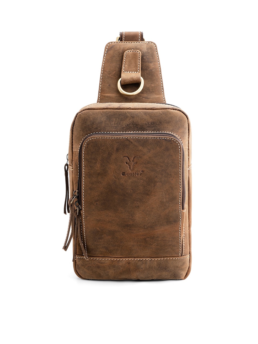 

Goatter Men Leather Backpack, Brown