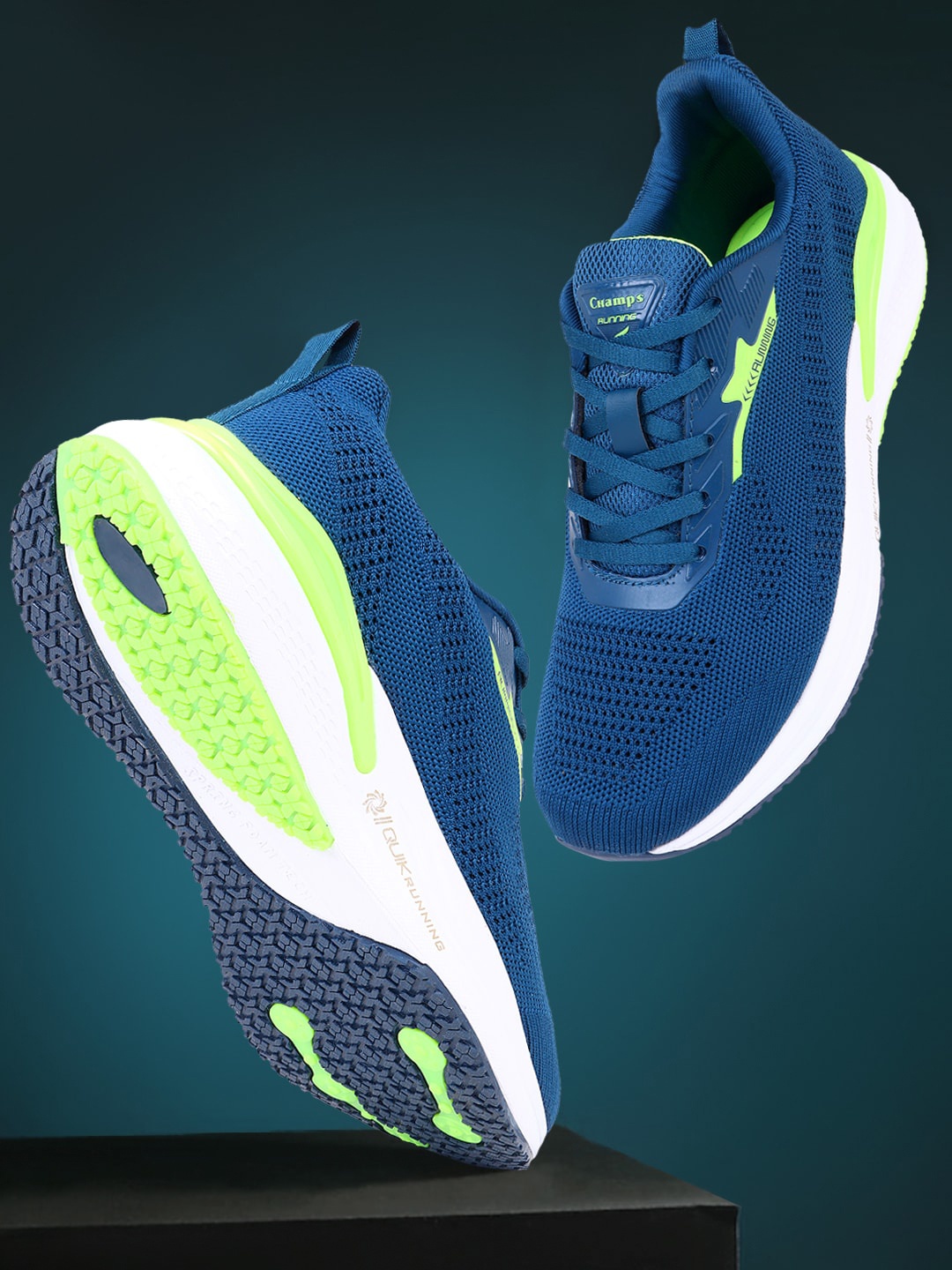 

Champs Men Mesh Running Non-Marking Sports Shoes, Teal