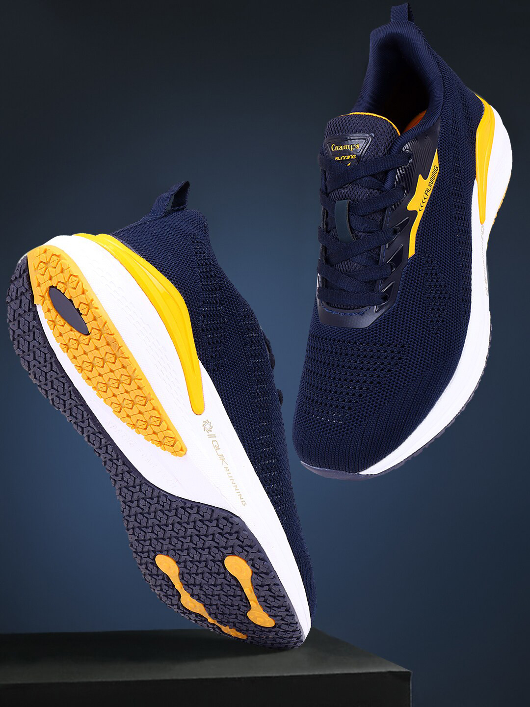 

Champs Men Mesh Running Non-Marking Sports Shoes, Navy blue