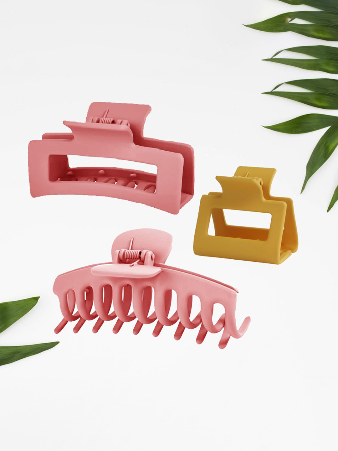 

FIMBUL Women Set of 3 Claw Clip, Mustard