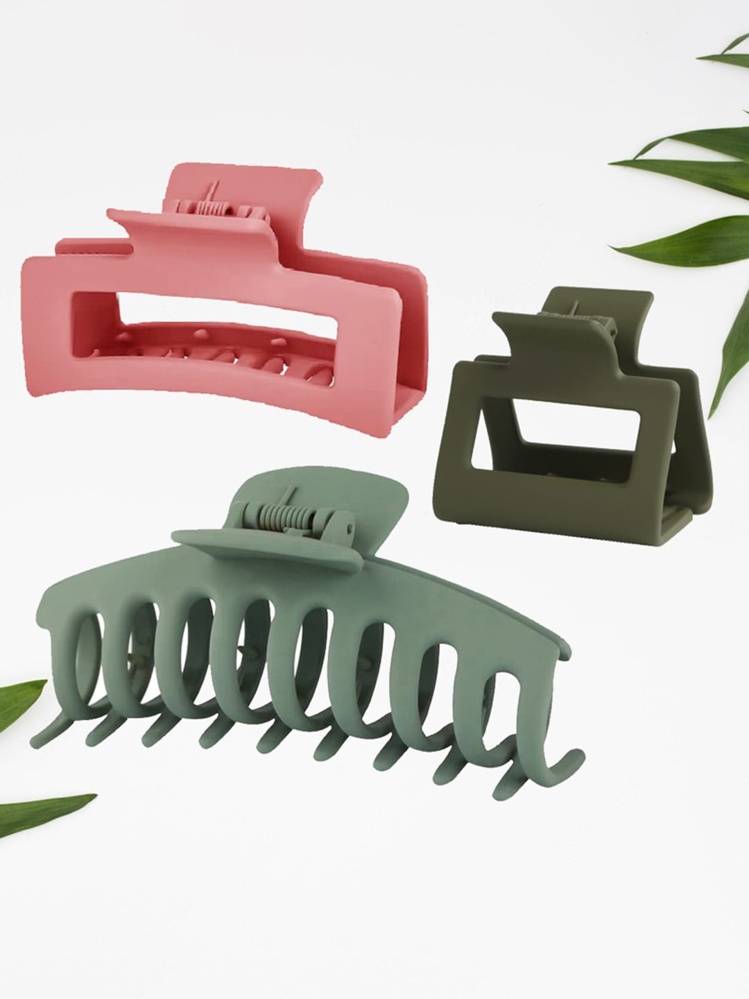 

FIMBUL Women Set of 3 Claw Clip, Green