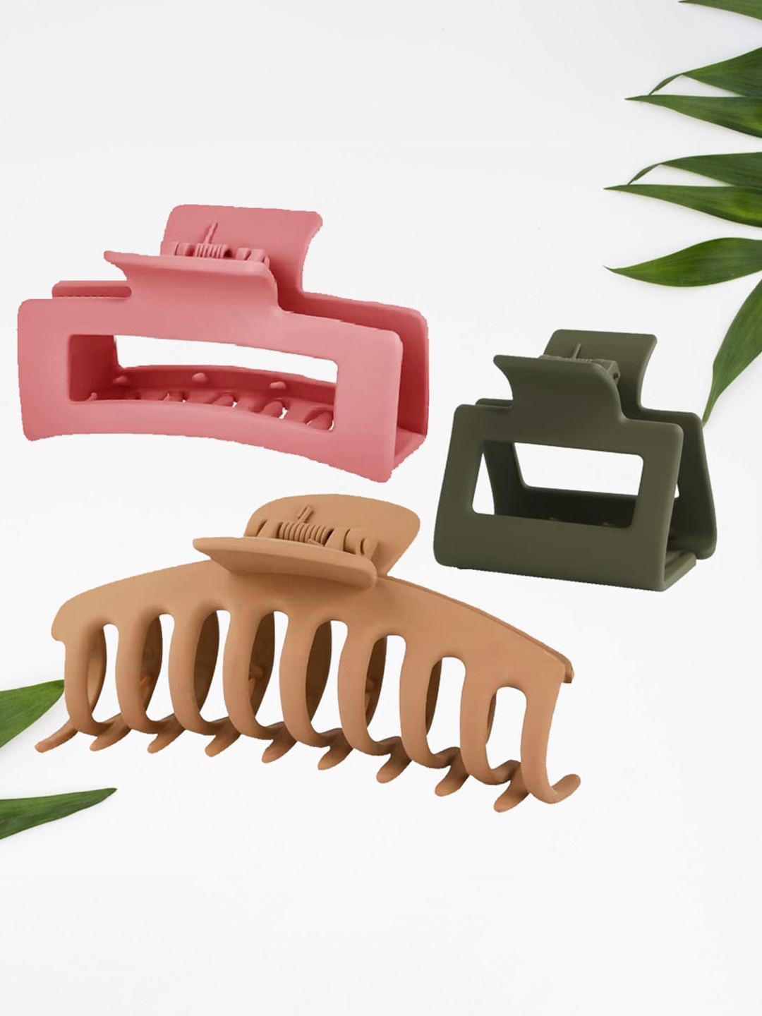 

FIMBUL Women Set of 3 Claw Clip, Pink