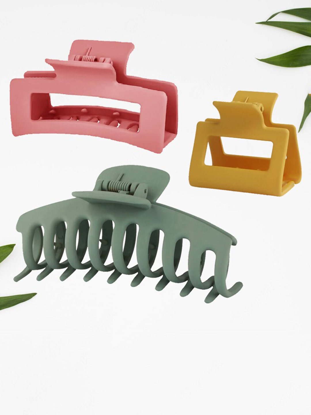 

FIMBUL Women Set of 3 Claw Clip, Green