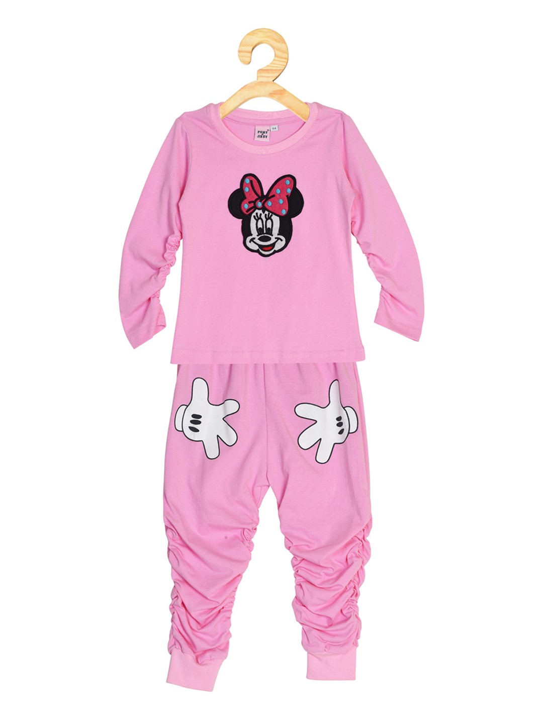 

POMY & JINNY Infants Kids Printed Pure Cotton Night Suit, Pink