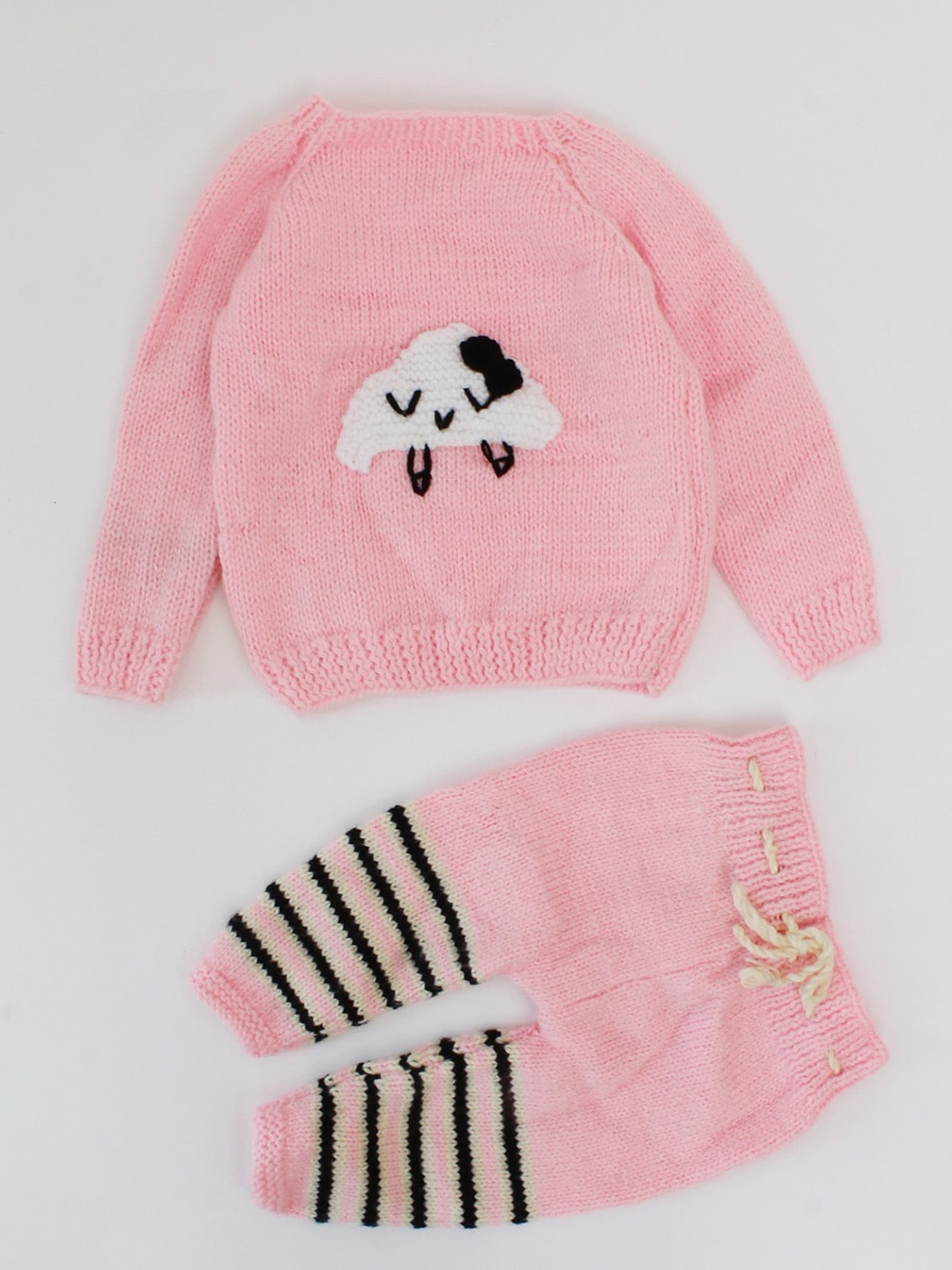 

Woonie Kids Boat Neck Sweater with Pyjamas, Pink