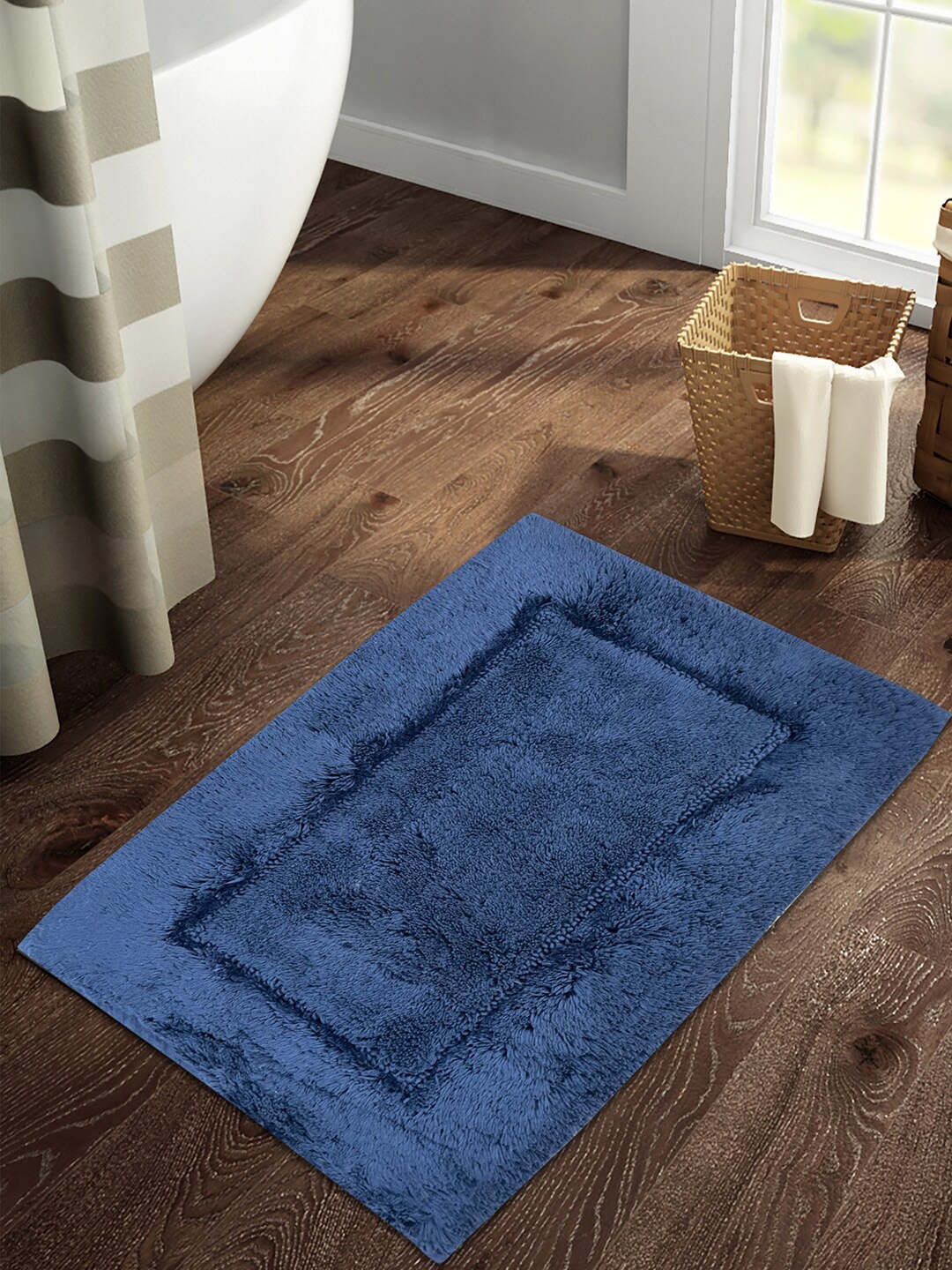 

SPACES Hygro Navy Blue 2000 GSM Cotton Small Bath Rug