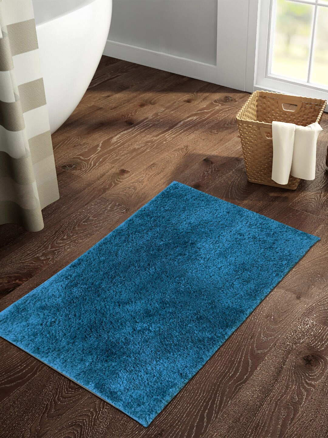 

SPACES Day To Day Plus Teal Blue Textured 1434 GSM Acrylic Bath Mat