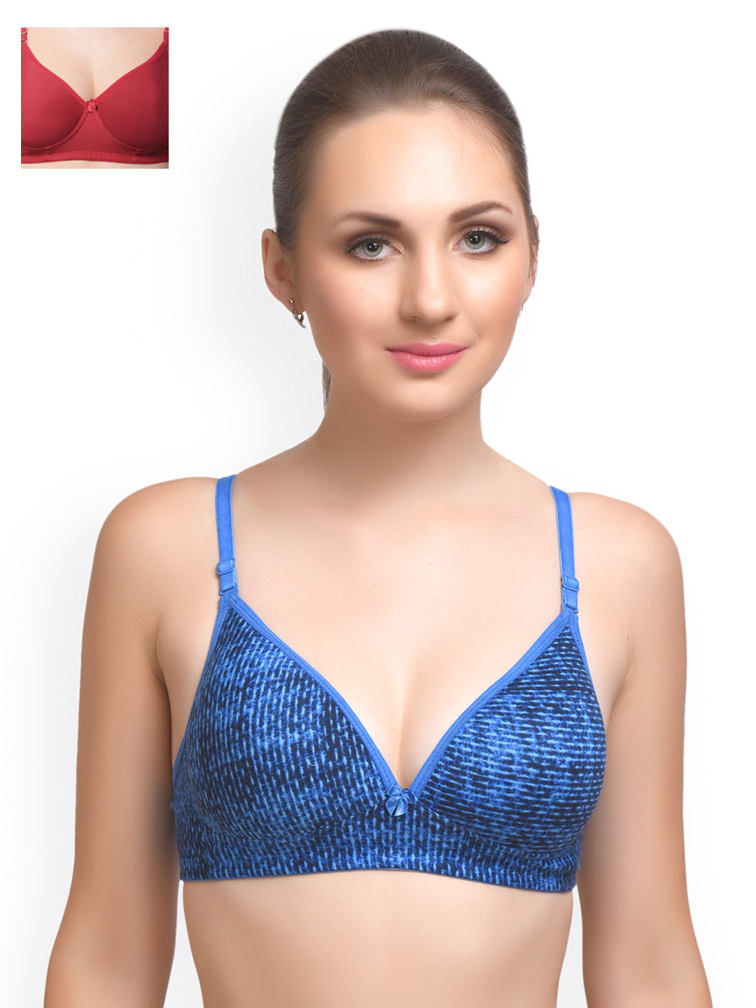 

Lady Lyka Pack of 2 Printed T-shirt Bras EXTACY-4, Blue