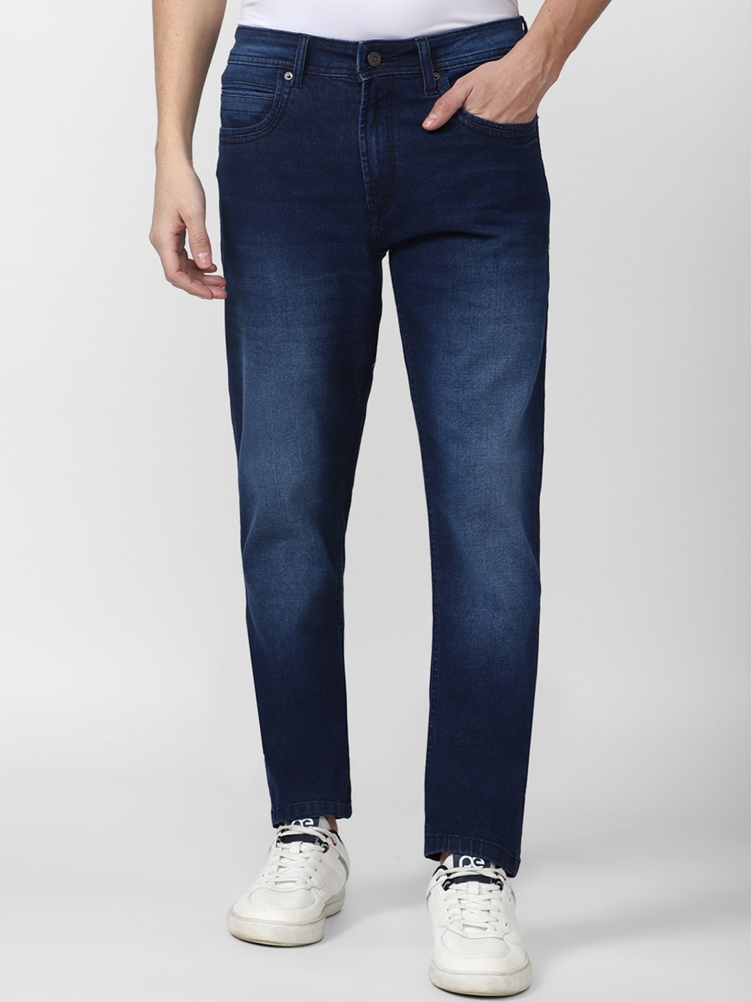 

Peter England Casuals Men Mid-Rise Light Fade Jeans, Navy blue