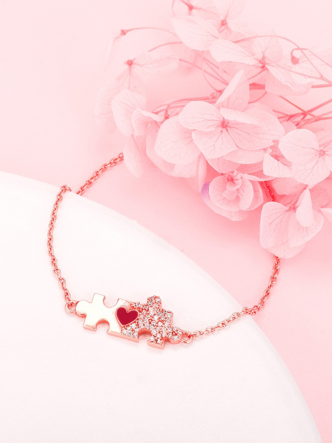 

GIVA Women Sterling Silver Antique Rose Gold-Plated Link Bracelet