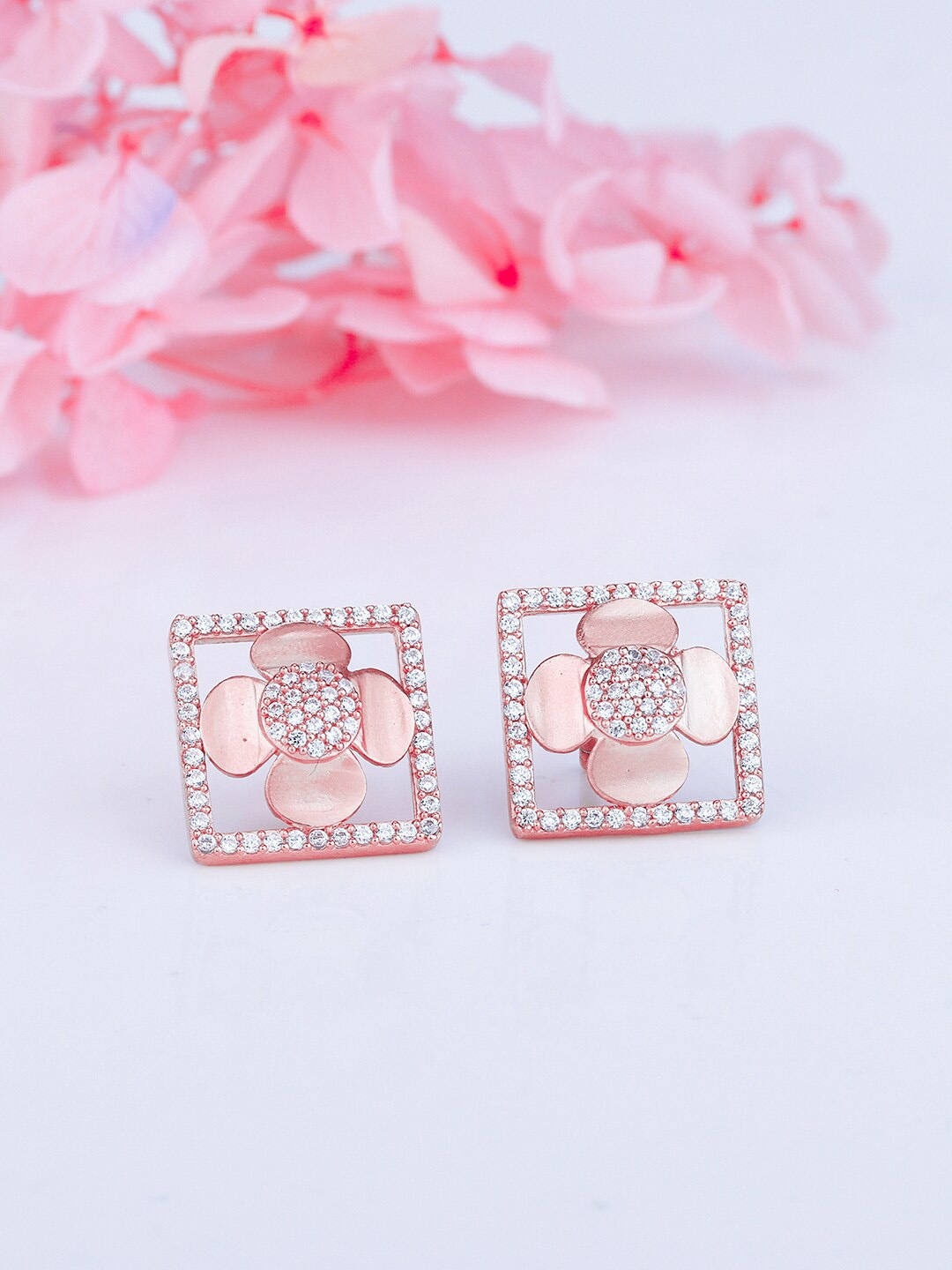 

GIVA 925 Sterling Silver Square Studs Earrings, White