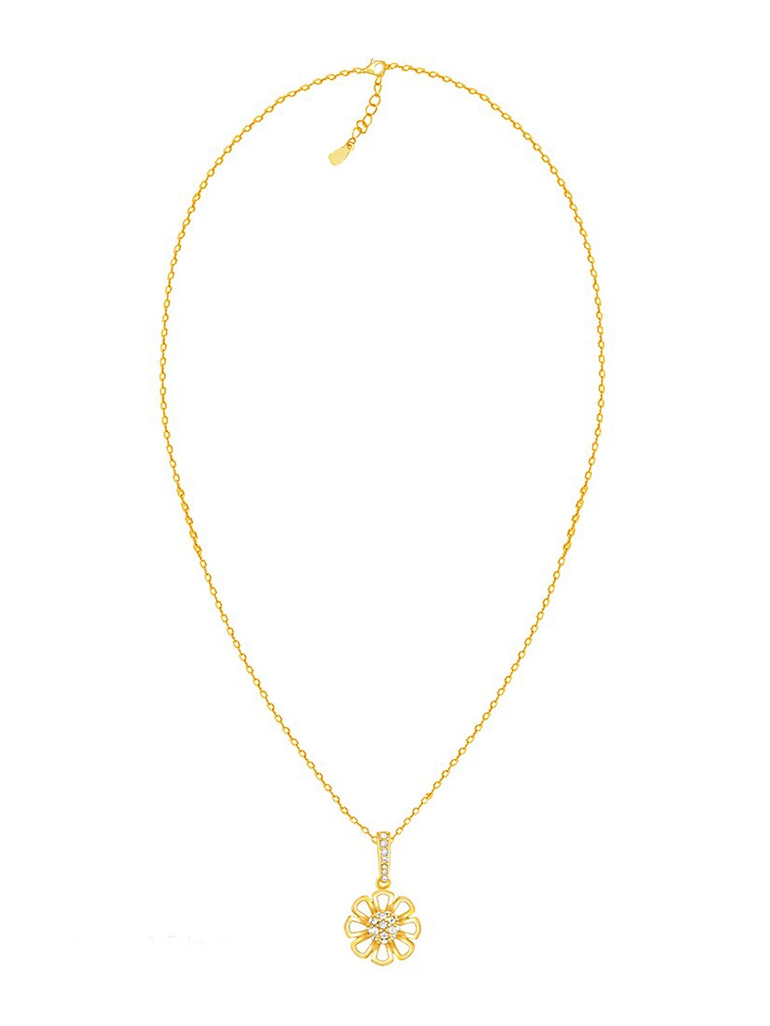 

GIVA 925 Gold-Plated Sterling Silver CZ-Studded Pendant With Chain