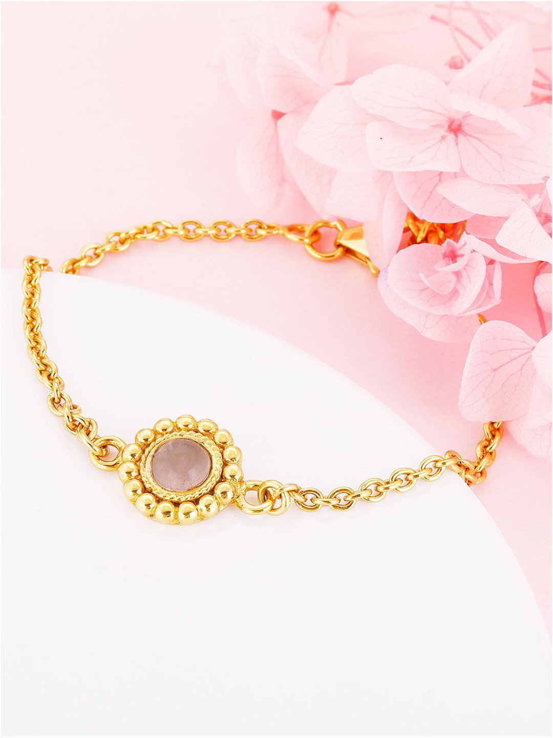 

GIVA Sterling Silver Cubic Zirconia Gold-Plated Link Bracelet