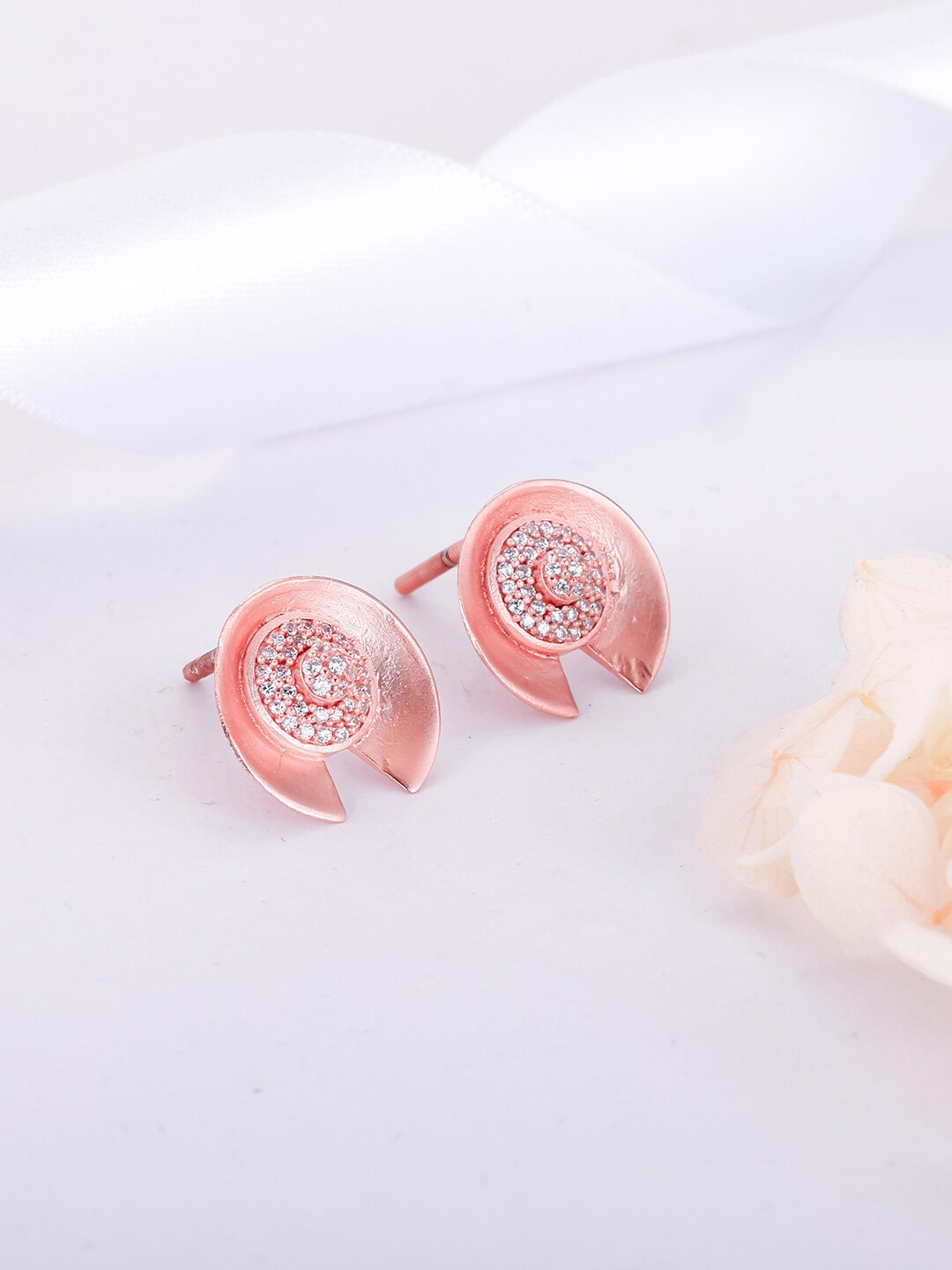 

GIVA Rose Gold Plated Contemporary Studs Earrings