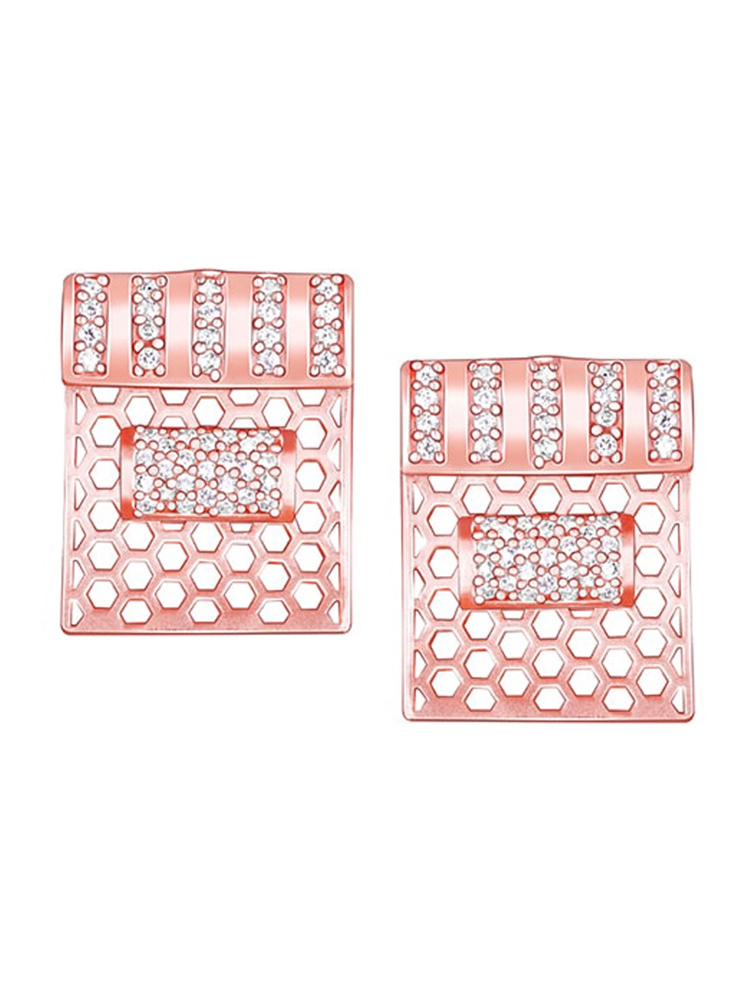 

GIVA Rose Gold Plated Contemporary Studs Earrings