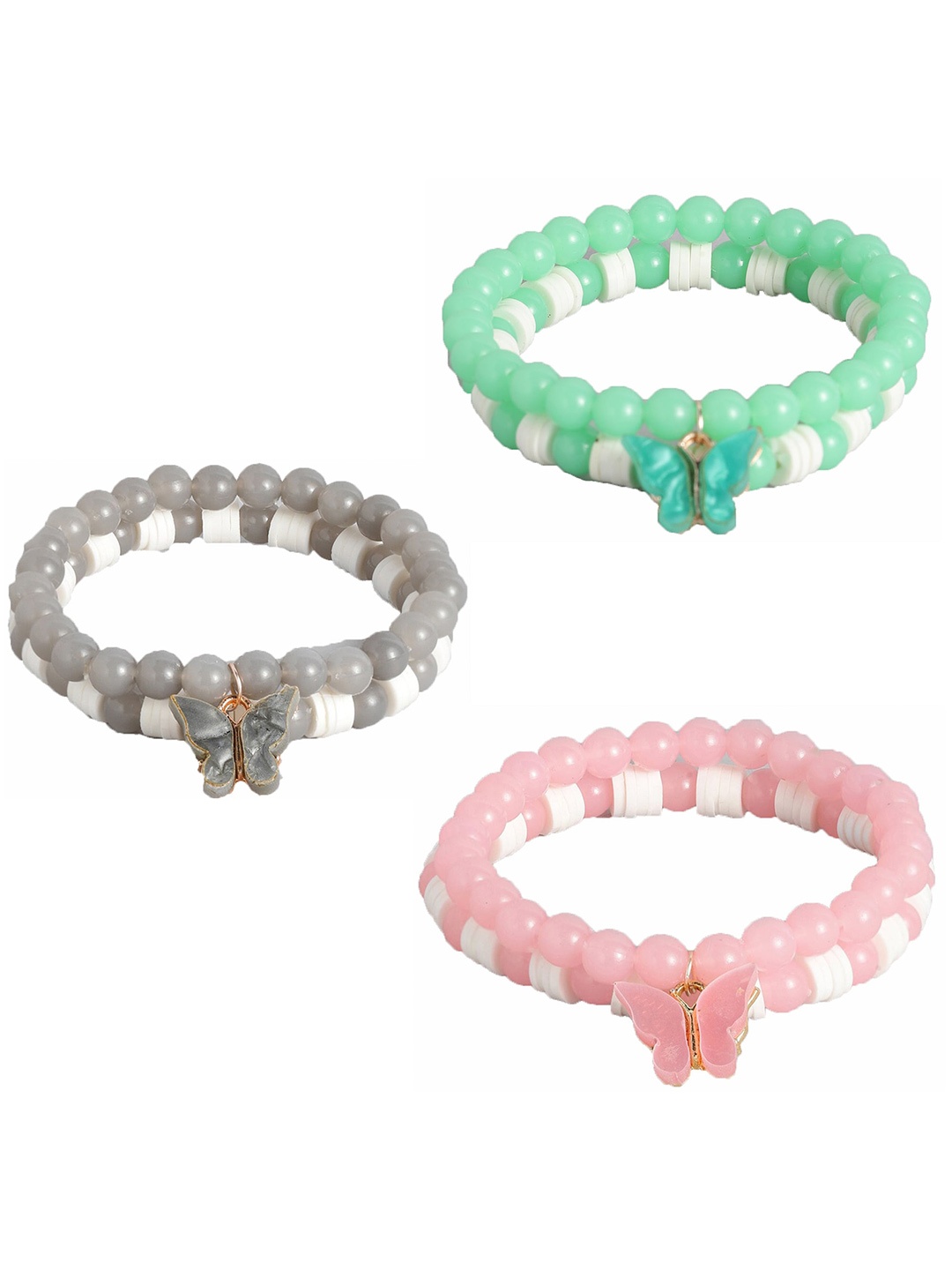 

Kord Store Set of 6 Beads Charm Stretchable Bracelet, Pink