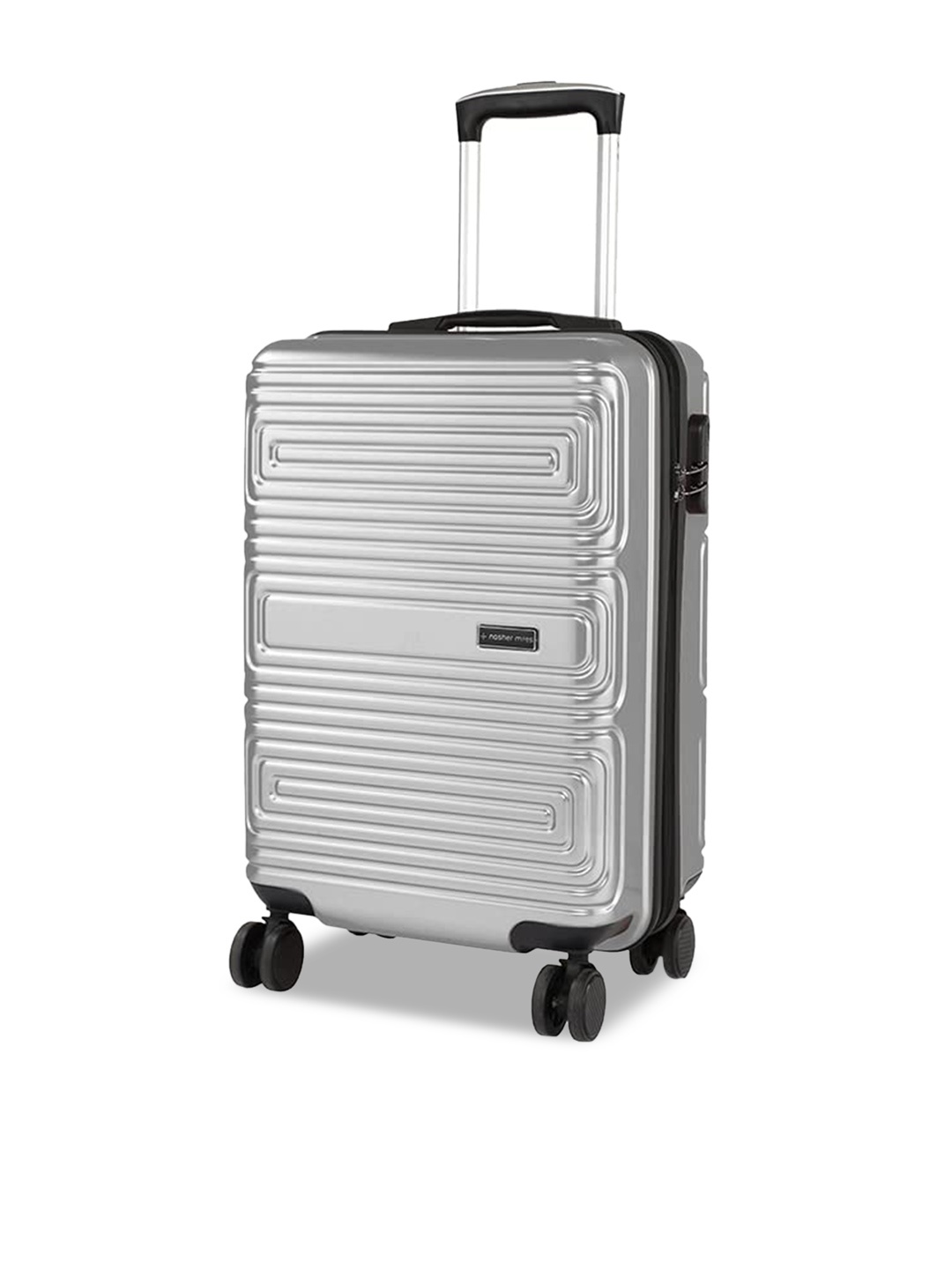 

Nasher Miles Textured Hard-Sided Cabin Trolley Suitcase, Silver