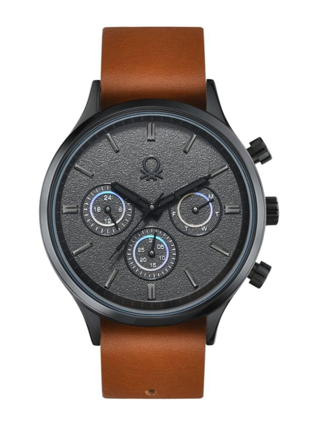 

United Colors of Benetton Men Dial & Leather Straps Analogue Watch UWUCG0002, Grey