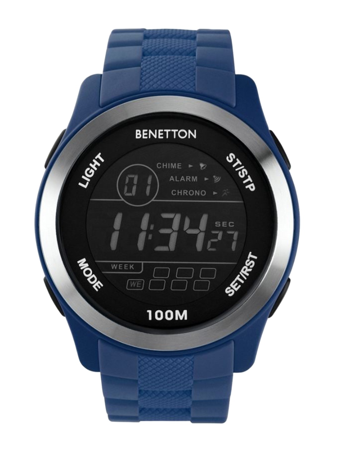 

United Colors of Benetton Dial & Textured Straps Digital Watch UWUCG0503, Black