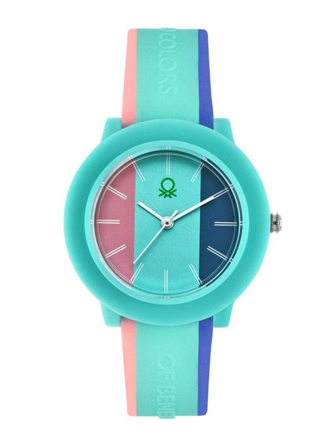 

United Colors of Benetton Women Printed Dial & Siicon Straps Analogue Watch UWUCL0400, Turquoise blue