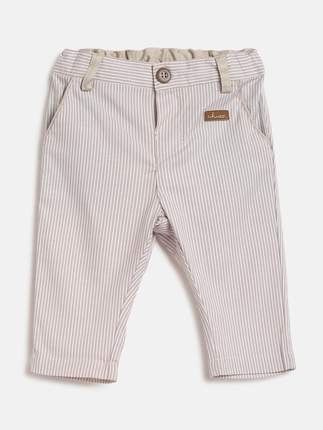 

Chicco Boys Striped Cotton Relaxed Trousers, Beige