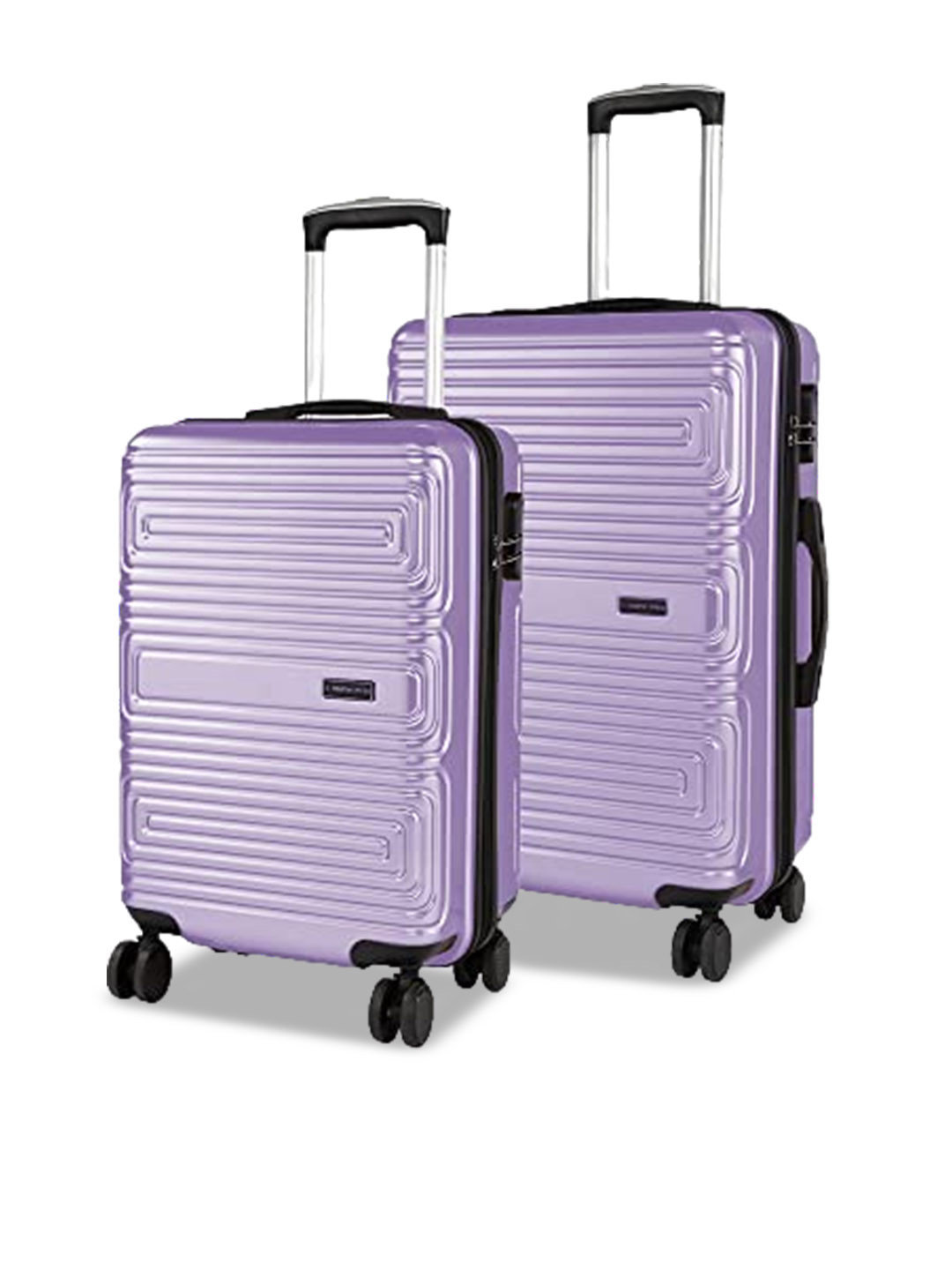 

Nasher Miles Set Of 2 Textured Hard-Sided Trolley Suitcase, Purple