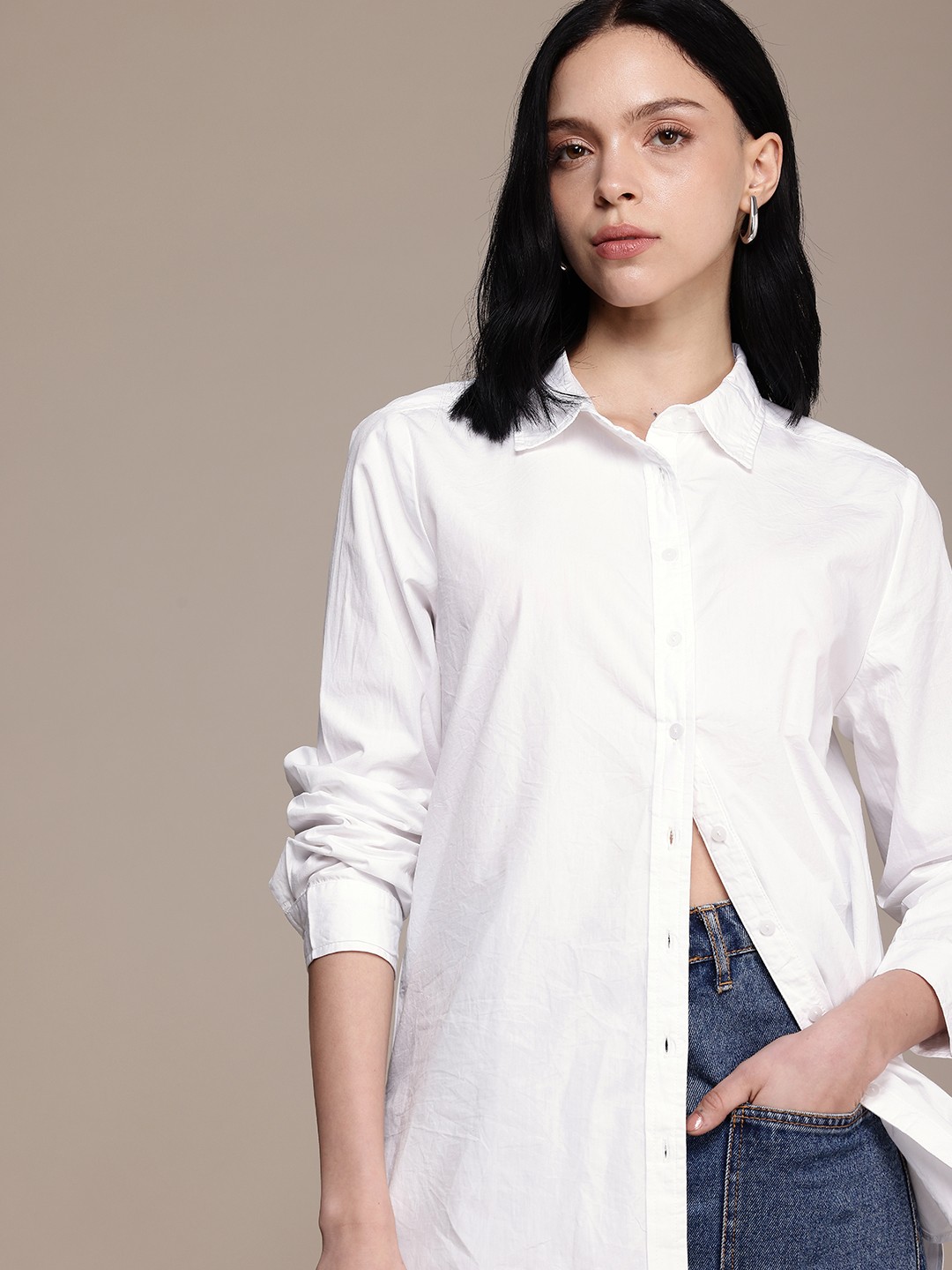 

The Roadster Life Co. Pure Cotton Relaxed Fit Casual Shirt, White