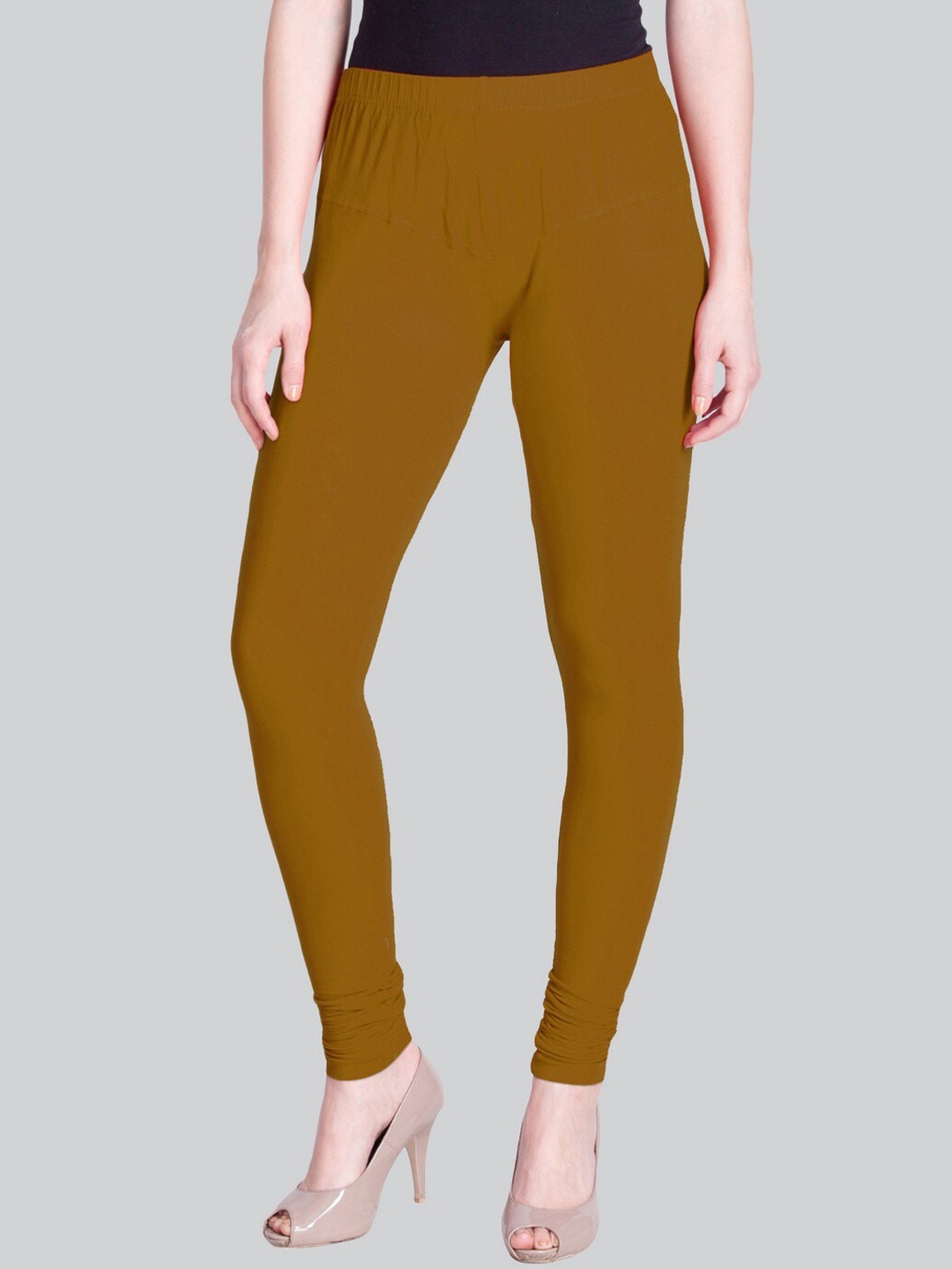 

LYRA Cotton Lycra Churidar Length Leggings, Brown