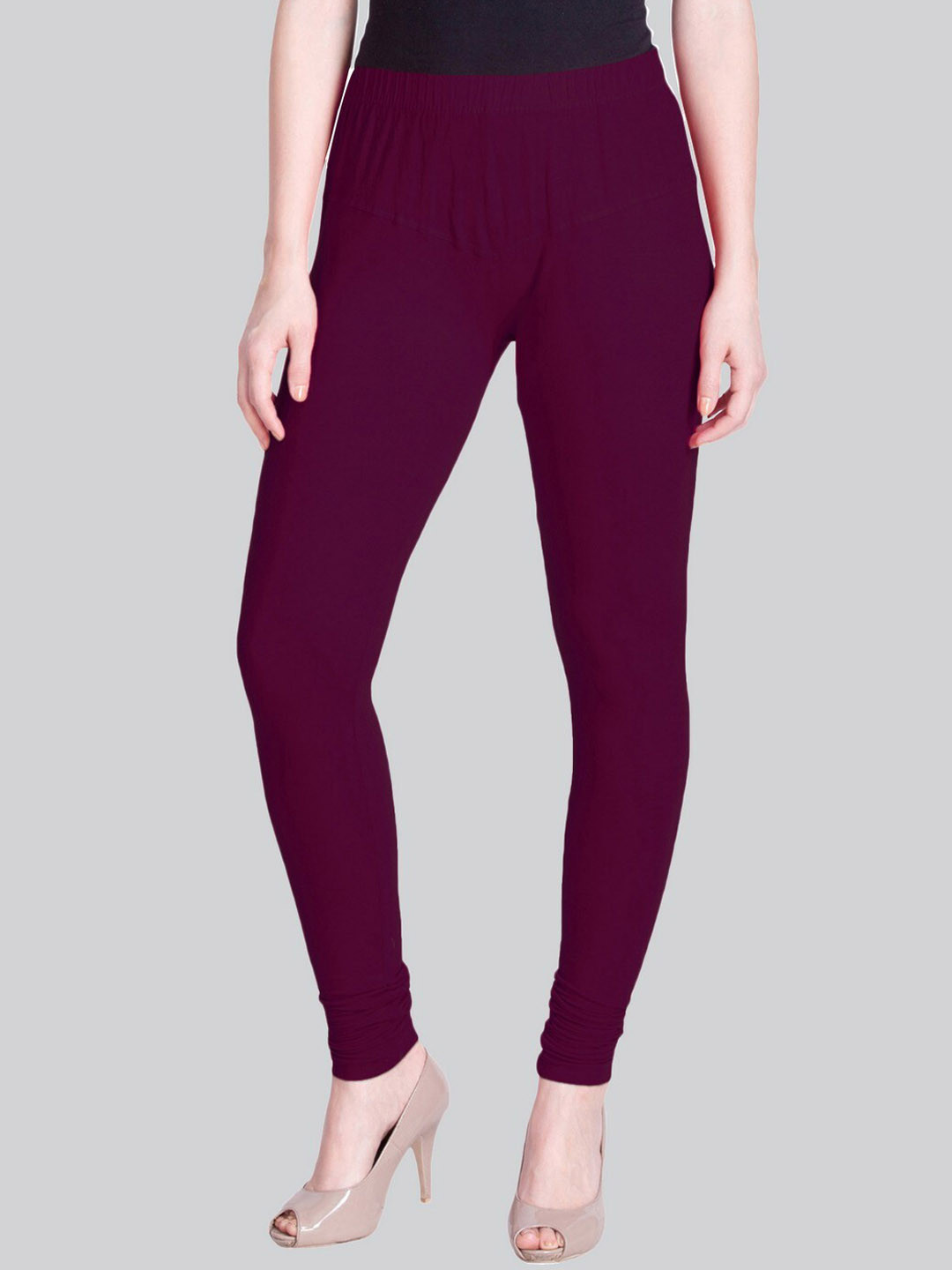 

LYRA Cotton Lycra Churidar Length Leggings, Purple