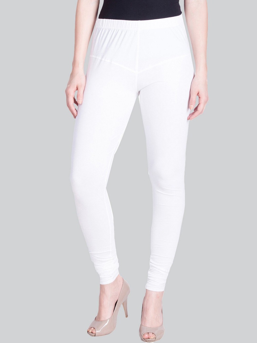 

LYRA Cotton Lycra Churidar Length Leggings, Off white