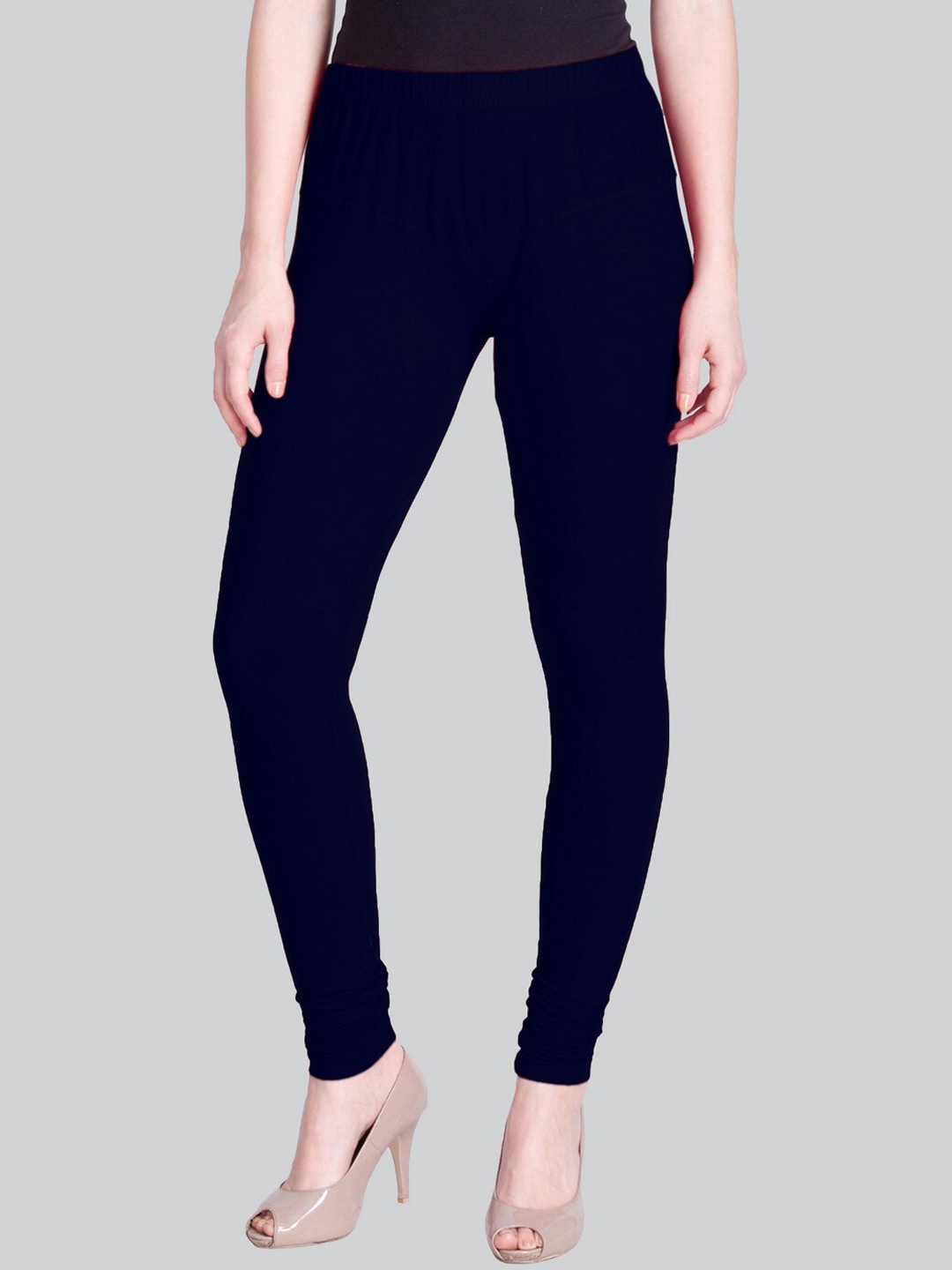 

LYRA Churidar Length Cotton Lycra Leggings, Navy blue